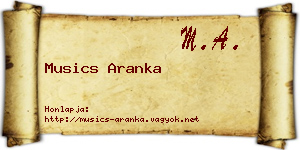 Musics Aranka névjegykártya
